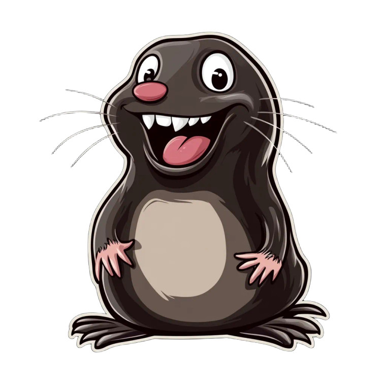 Cute Cartoon Mole Laughing Vinyl Car Decal Sticker – Waterproof & UV-Resistant 4.0"