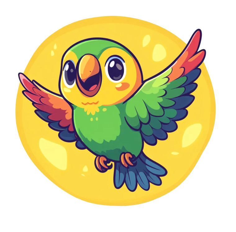 Cute Cartoon Parrot Flying Vinyl Car Decal Sticker – Waterproof & UV-Resistant 4.06"