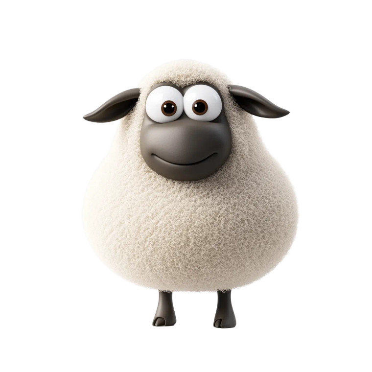 Cute Cartoon Sheep 3D Vinyl Car Decal Sticker – Waterproof & UV-Resistant 4.0"