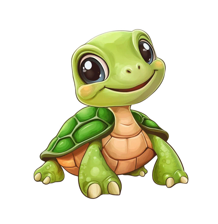 Cute Cartoon Turtle Vector Vinyl Car Decal Sticker – Waterproof & UV-Resistant 4.0"