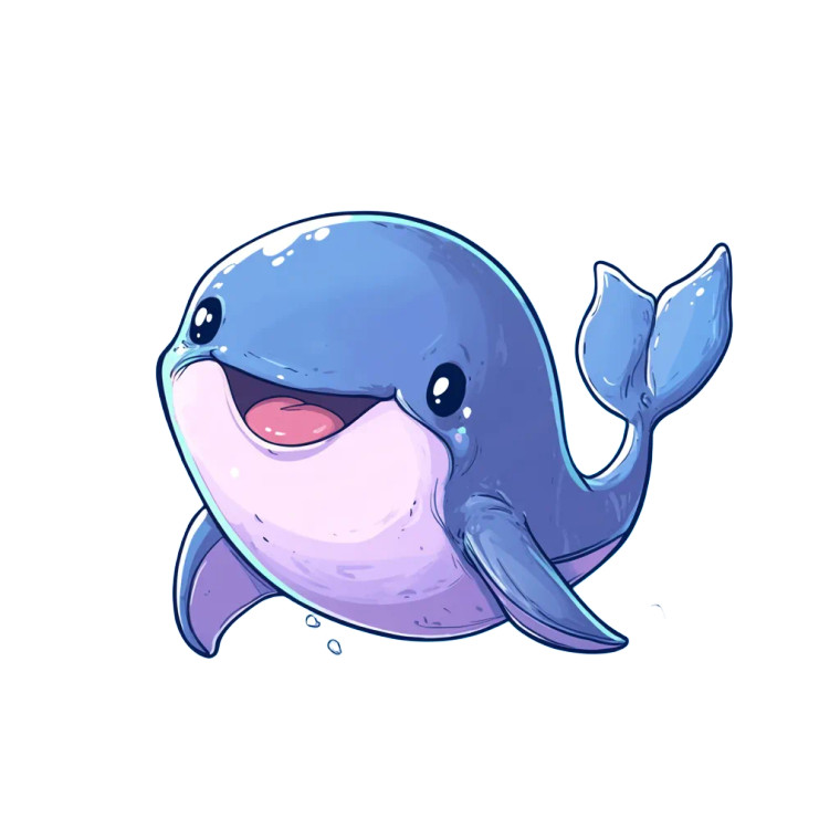 Cute Cartoon Whale Vinyl Car Decal Sticker – Waterproof & UV-Resistant 4.0"