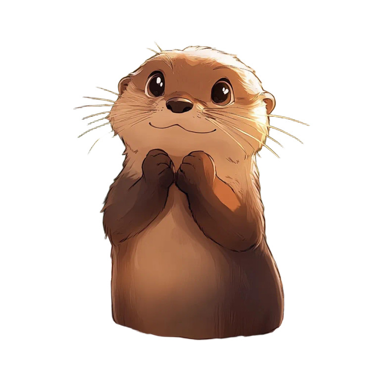 Cute Characterized Otter Vinyl Car Decal Sticker – Waterproof & UV-Resistant 4.0"