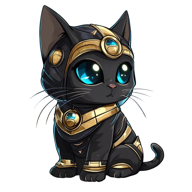 Cute Chibi Cat Phaeroh Vinyl Car Decal Sticker – Waterproof & UV-Resistant 4.0"