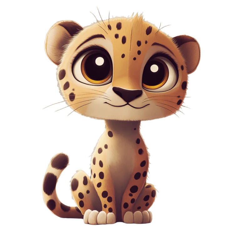 Cute Chibi Cheetah Vinyl Car Decal Sticker – Waterproof & UV-Resistant 4.0"