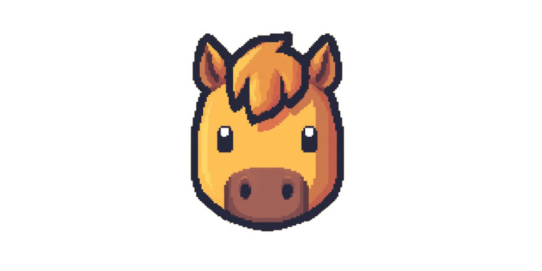 Cute Chibi Horse Pixel Vinyl Car Decal Sticker – Waterproof & UV-Resistant 8.0"