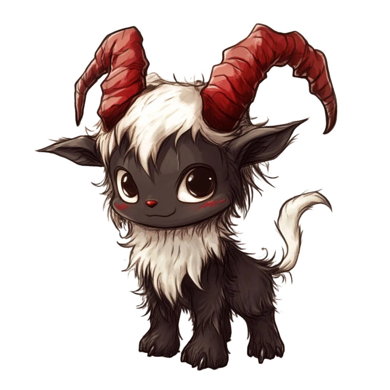 Cute Chibi Krampus White Vinyl Car Decal Sticker – Waterproof & UV-Resistant 4.0"