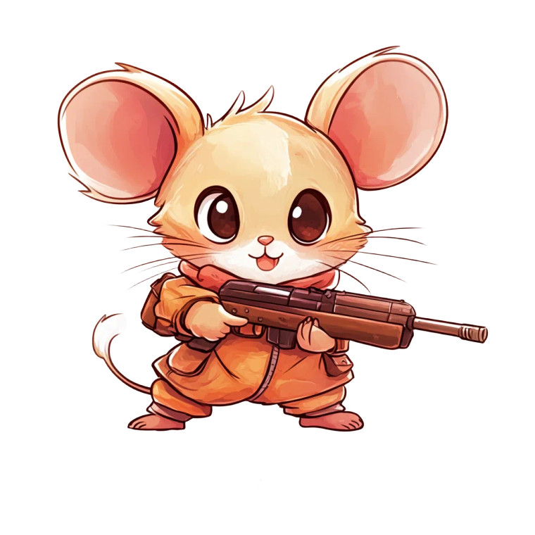 Cute Chibi Mouse Ak Vinyl Car Decal Sticker – Waterproof & UV-Resistant 4.0"