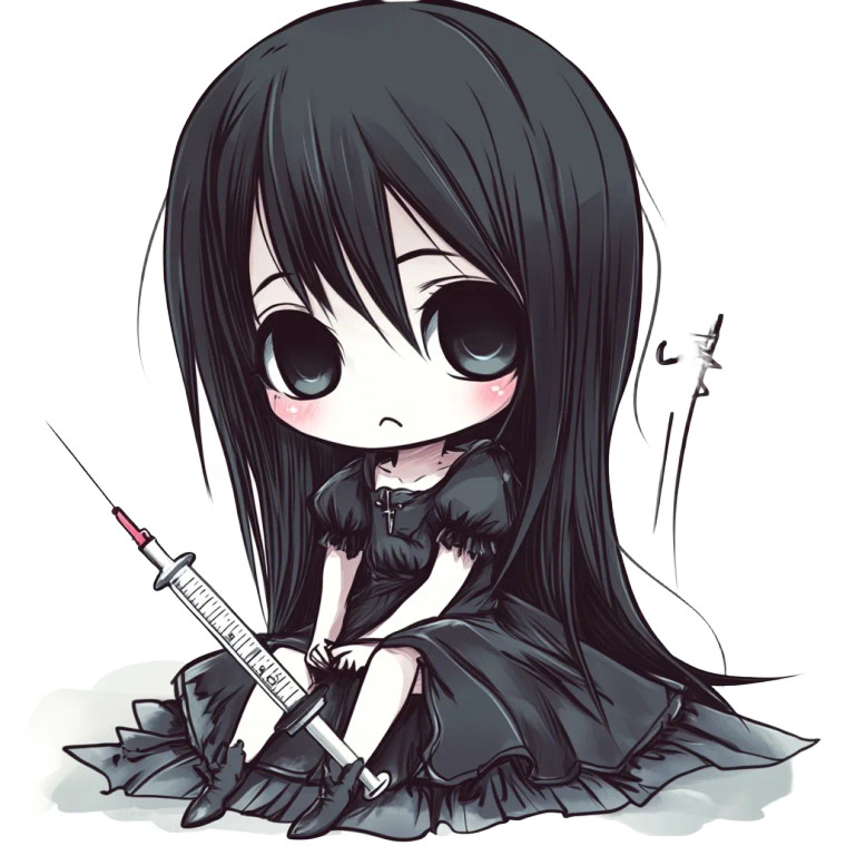 Cute Chibi Scary Girl Vinyl Car Decal Sticker – Waterproof & UV-Resistant 4.0"
