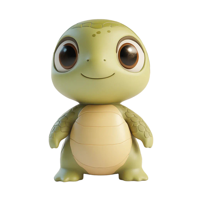 Cute Chibi Turtle Clay Vinyl Car Decal Sticker – Waterproof & UV-Resistant 4.0"