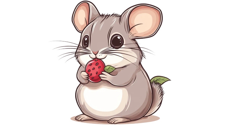 Cute Chinchilla Berry Vinyl Car Decal Sticker – Waterproof & UV-Resistant 7.14"
