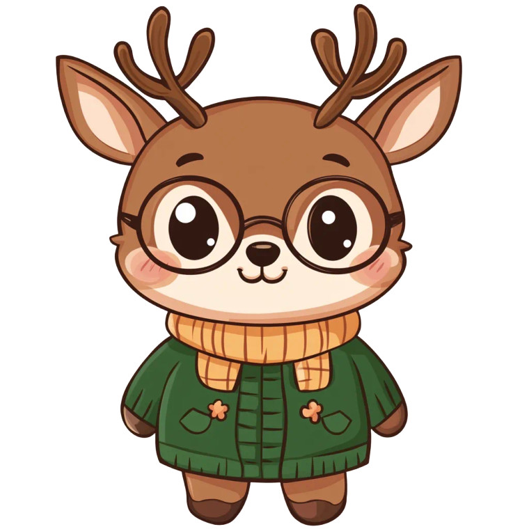 Cute Christmas Reindeer Vinyl Car Decal Sticker – Waterproof & UV-Resistant 4.0"