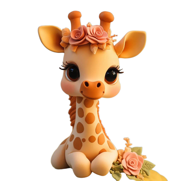 Cute Clay Giraffe Vinyl Car Decal Sticker – Waterproof & UV-Resistant 4.0"