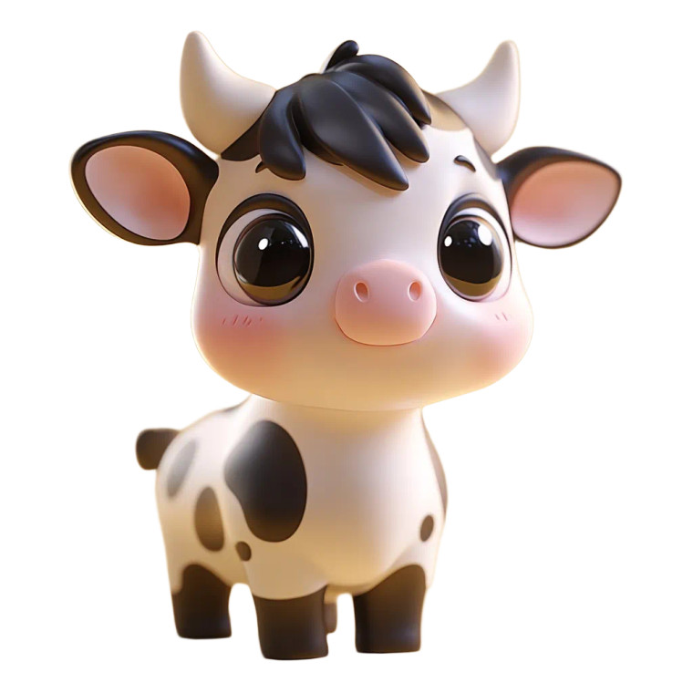 Cute Cow Pop Mart Vinyl Car Decal Sticker – Waterproof & UV-Resistant 4.0"