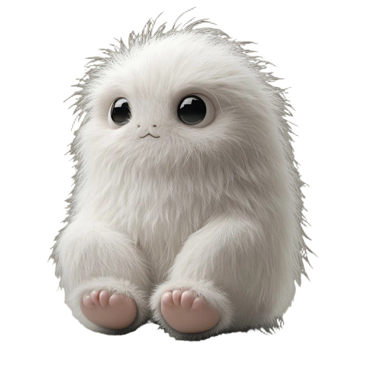 Cute Creature 3D Furry Vinyl Car Decal Sticker – Waterproof & UV-Resistant 4.0"