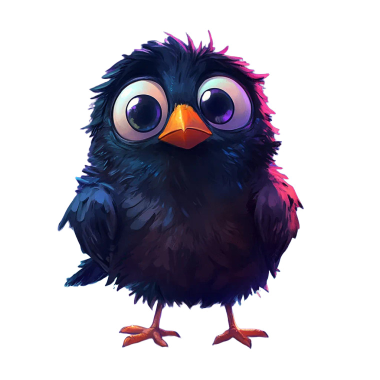 Cute Crow Confused Vinyl Car Decal Sticker – Waterproof & UV-Resistant 4.0"