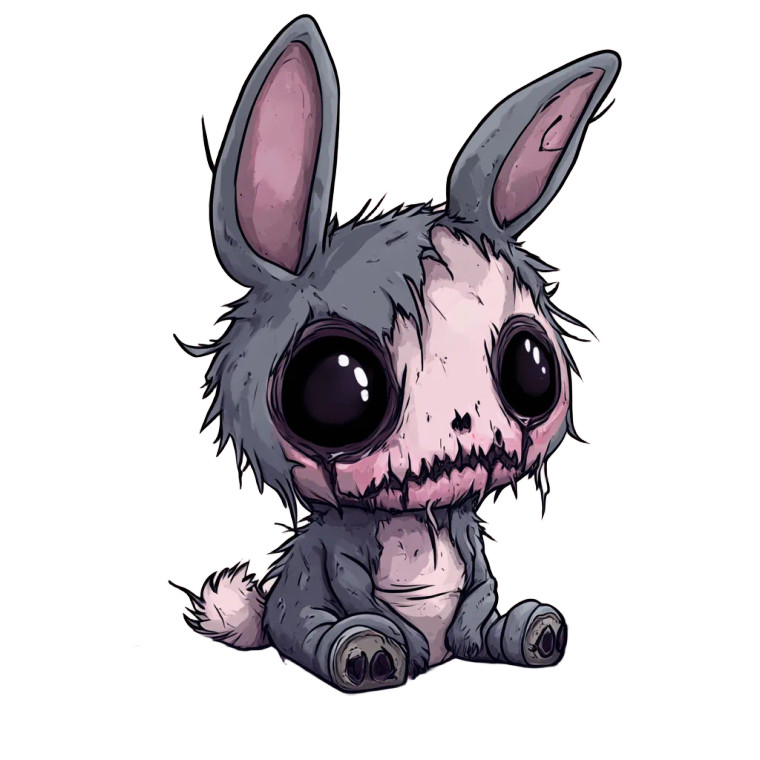 Cute Cuddly Zombie Bunny Vinyl Car Decal Sticker – Waterproof & UV-Resistant 4.0"