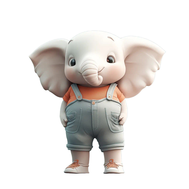 Cute Elephant Shorts Vinyl Car Decal Sticker – Waterproof & UV-Resistant 4.0"