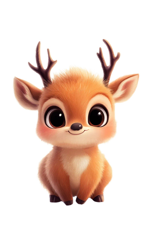 Cute Fat Furry Deer Vinyl Car Decal Sticker – Waterproof & UV-Resistant 4.48"