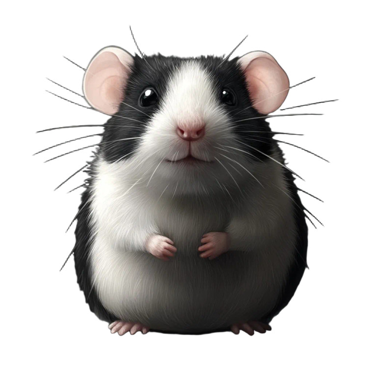 Cute Fat Rat Blackwhite Vinyl Car Decal Sticker – Waterproof & UV-Resistant 4.0"