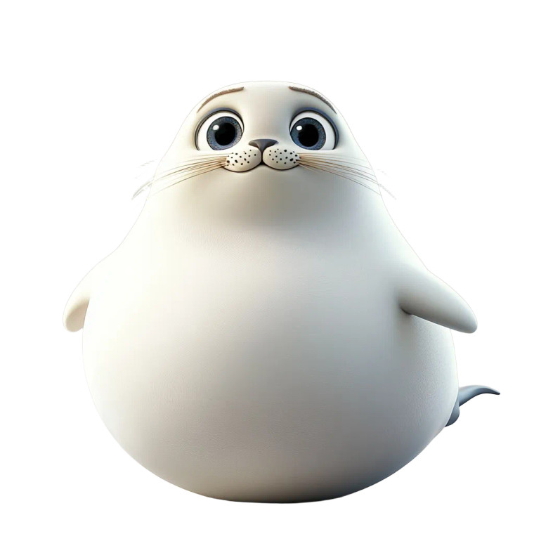 Cute Fat Seal Pixar Style Vinyl Car Decal Sticker – Waterproof & UV-Resistant 4.0"