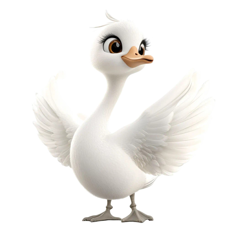 Cute Flying Swan Vinyl Car Decal Sticker – Waterproof & UV-Resistant 4.0"