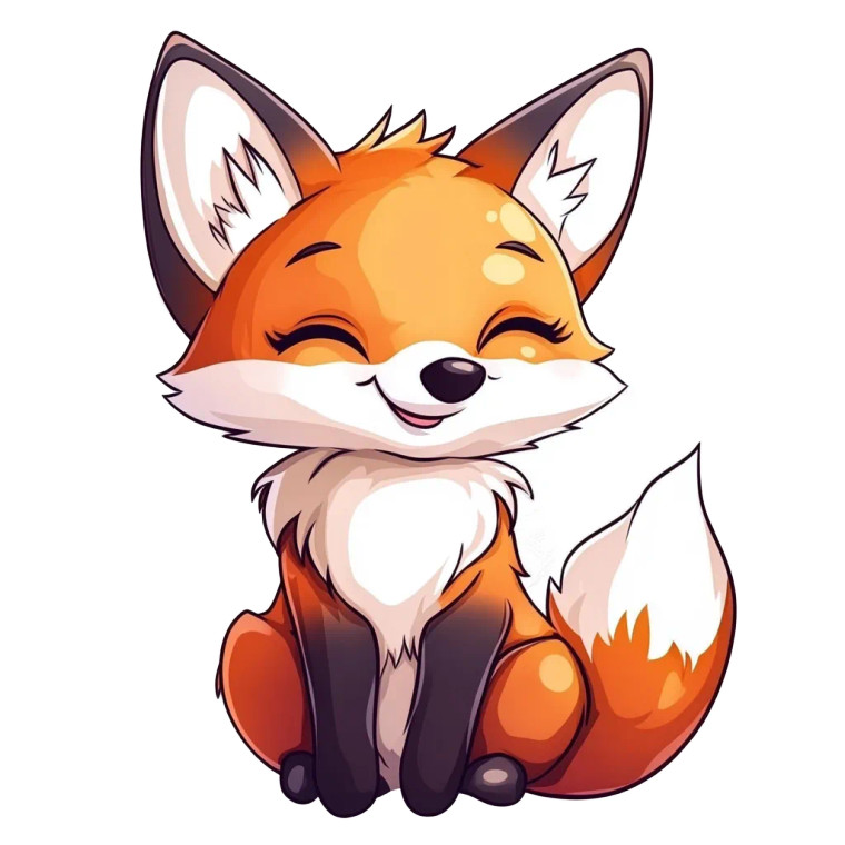 Cute Fox Kawaii Minimalist Vinyl Car Decal Sticker – Waterproof & UV-Resistant 4.0"