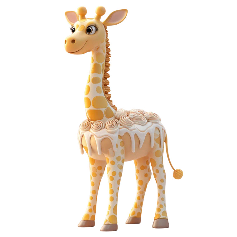 Cute Giraffe Cake Creature Vinyl Car Decal Sticker – Waterproof & UV-Resistant 4.0"
