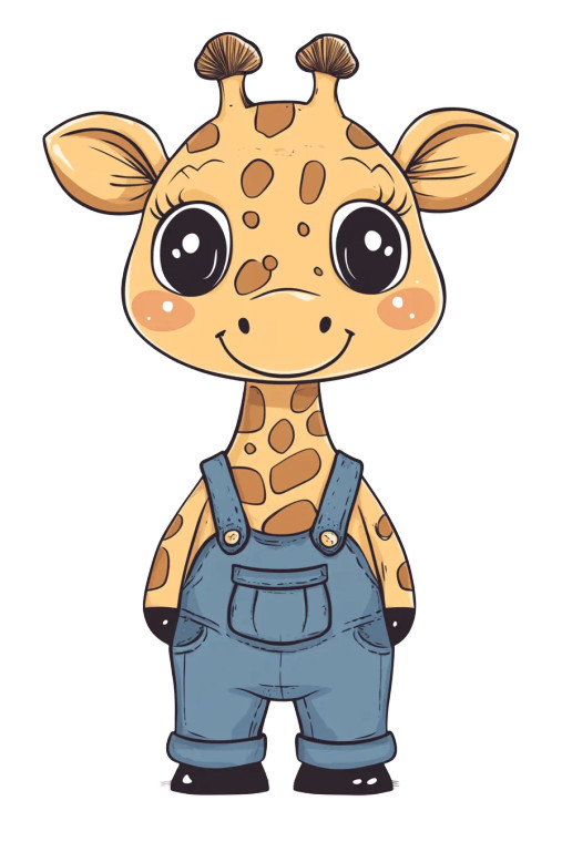 Cute Giraffe Coloring Page Vinyl Car Decal Sticker – Waterproof & UV-Resistant 4.0"