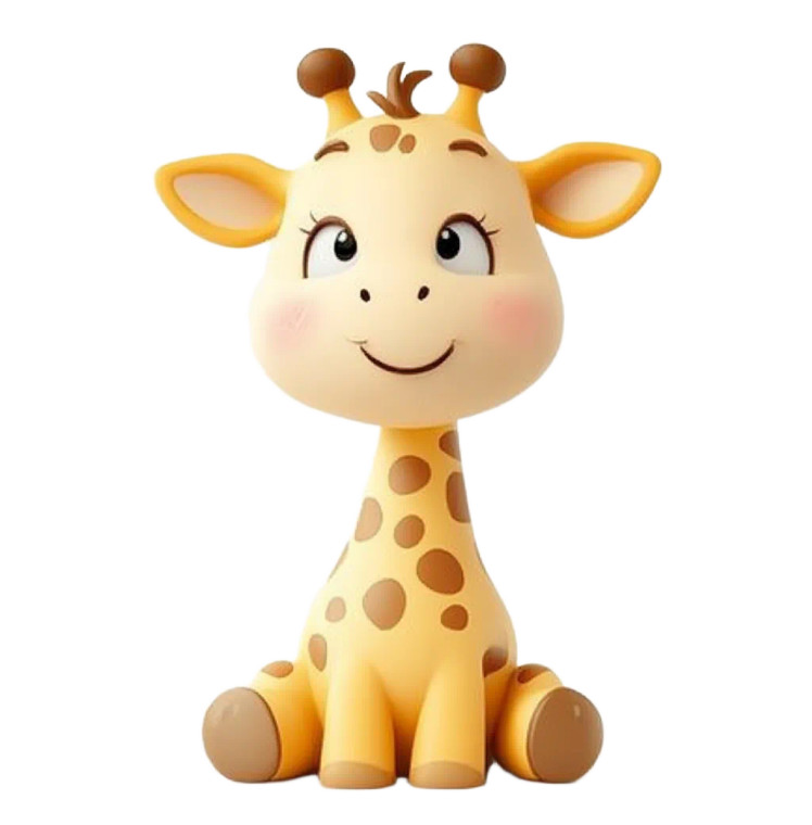 Cute Giraffe Smiling Sitting Vinyl Car Decal Sticker – Waterproof & UV-Resistant 4.0"