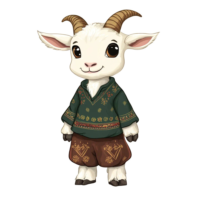 Cute Goat Russian Folk Vinyl Car Decal Sticker – Waterproof & UV-Resistant 4.0"