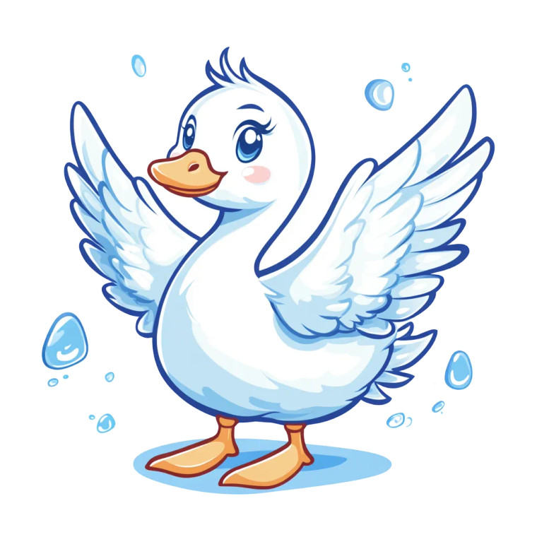 Cute Goose Wing Logo Vinyl Car Decal Sticker – Waterproof & UV-Resistant 4.0"