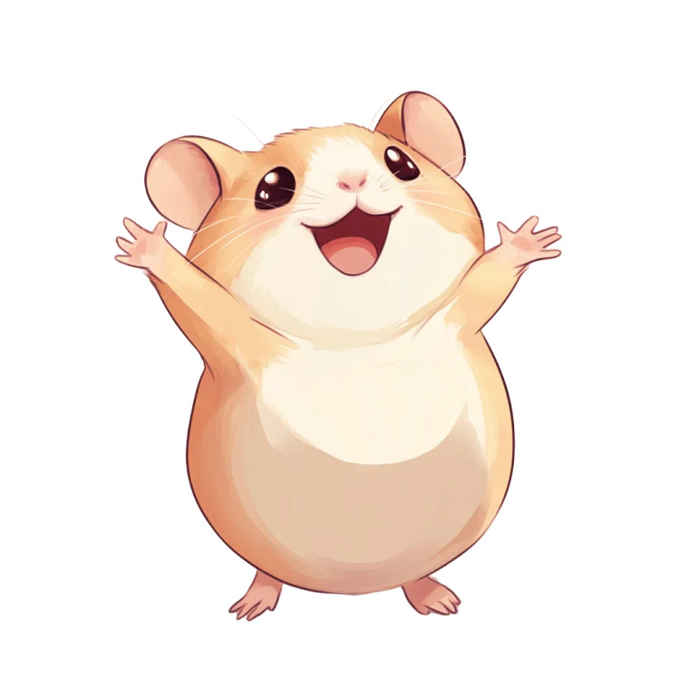 Cute Hamster Hands Up Vinyl Car Decal Sticker – Waterproof & UV-Resistant 4.0"