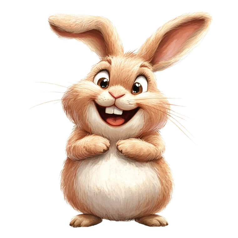 Cute Happy Bunny Illustration Vinyl Car Decal Sticker – Waterproof & UV-Resistant 4.0"