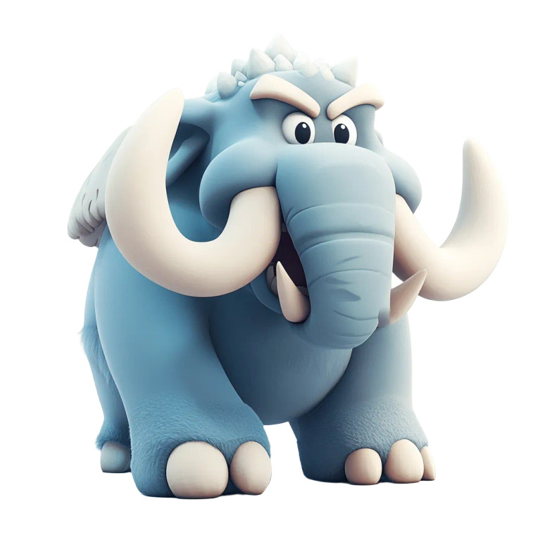 Cute Hovering Mammoth Vinyl Car Decal Sticker – Waterproof & UV-Resistant 4.0"