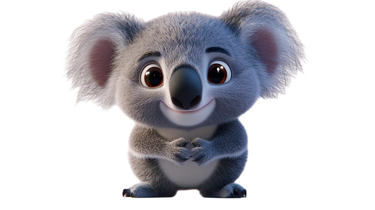 Cute Koala Pixar 3D Vinyl Car Decal Sticker – Waterproof & UV-Resistant 7.14"