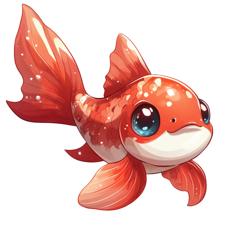 Cute Koi Carp Cartoon Vinyl Car Decal Sticker – Waterproof & UV-Resistant 4.0"