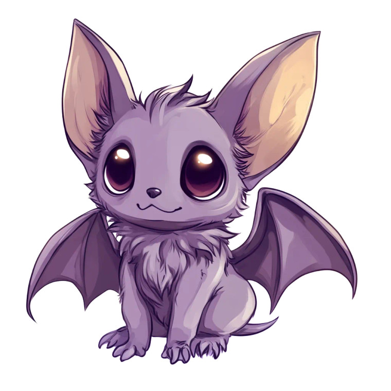 Cute Lavender Bat Chibi Vinyl Car Decal Sticker – Waterproof & UV-Resistant 4.0"