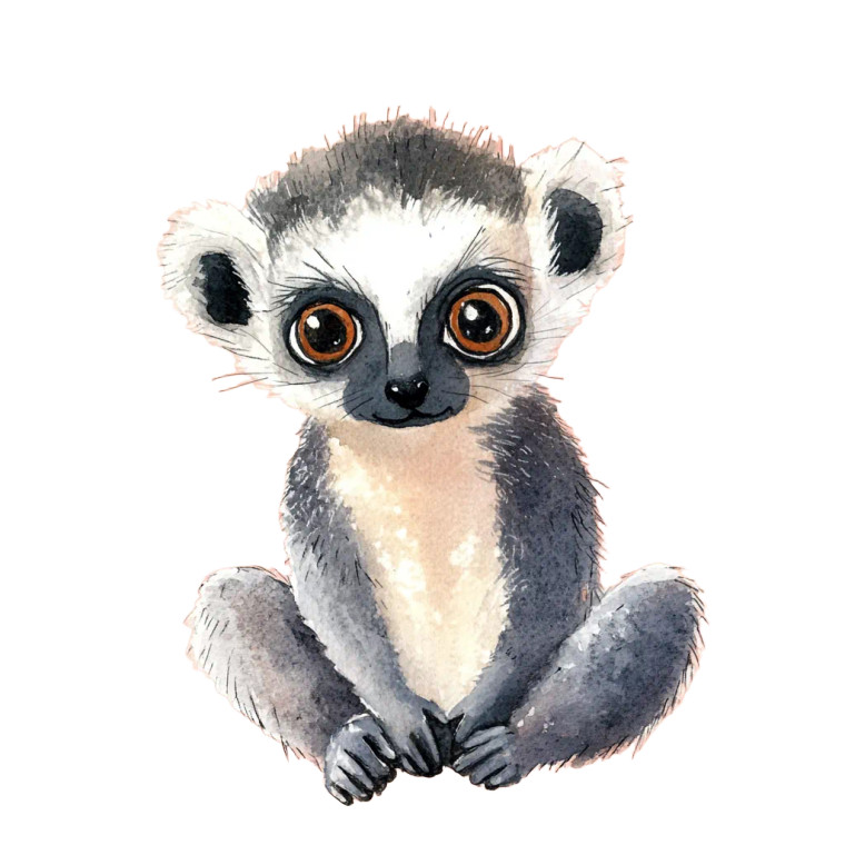 Cute Lemur Watercolor Pink Vinyl Car Decal Sticker – Waterproof & UV-Resistant 4.0"