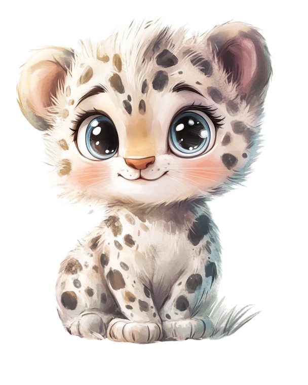 Cute Leopard Baby Portrait Vinyl Car Decal Sticker – Waterproof & UV-Resistant 4.0"