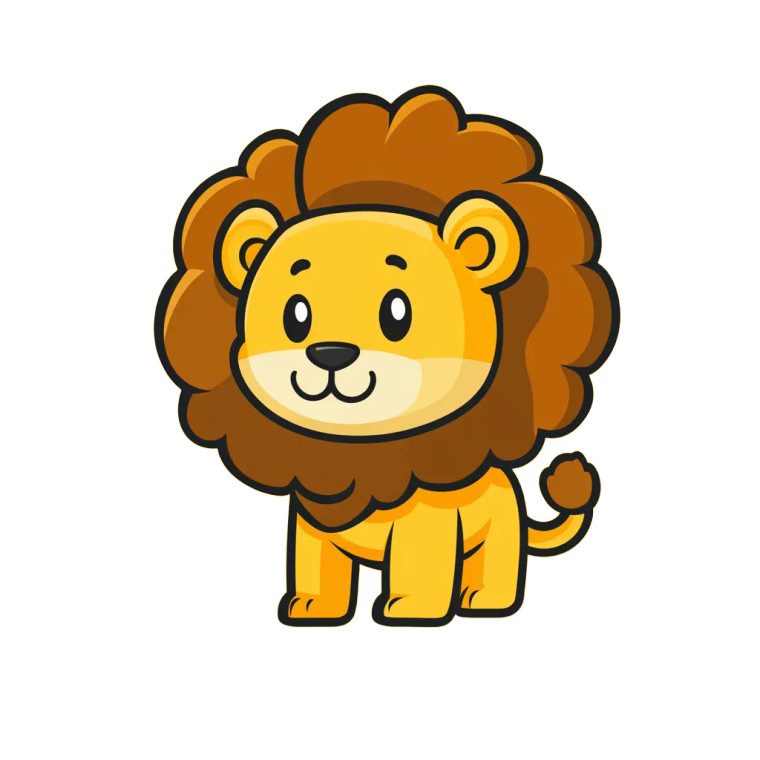 Cute Lion Strolling Vector Vinyl Car Decal Sticker – Waterproof & UV-Resistant 4.0"
