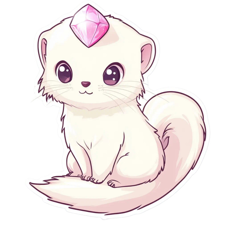 Cute Magical Ferret Anime Vinyl Car Decal Sticker – Waterproof & UV-Resistant 4.0"