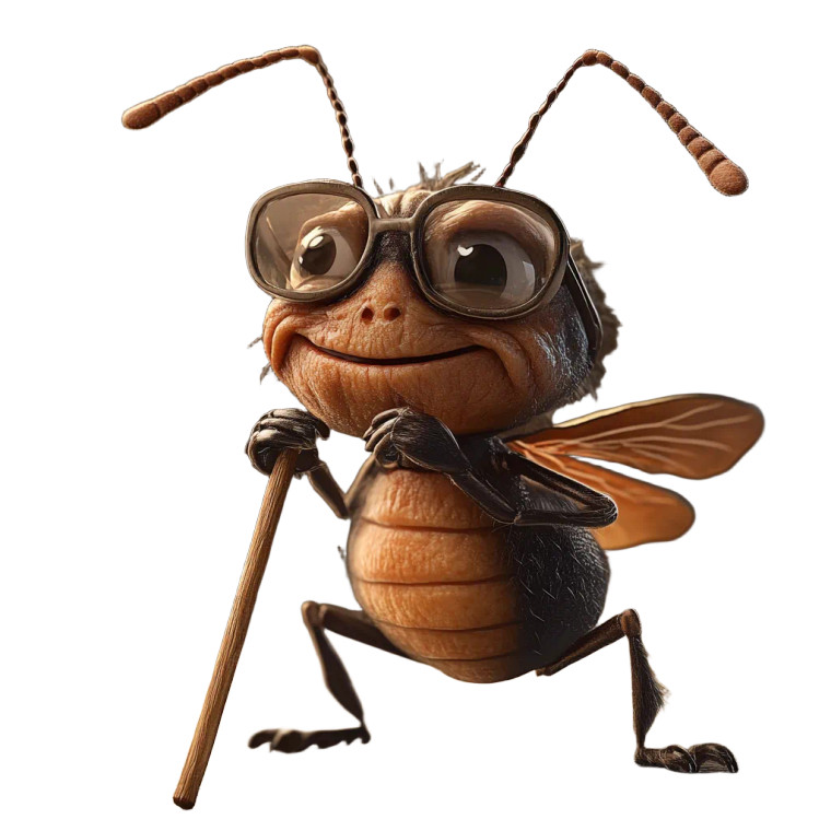 Cute Old Ant Smiling Vinyl Car Decal Sticker – Waterproof & UV-Resistant 4.0"