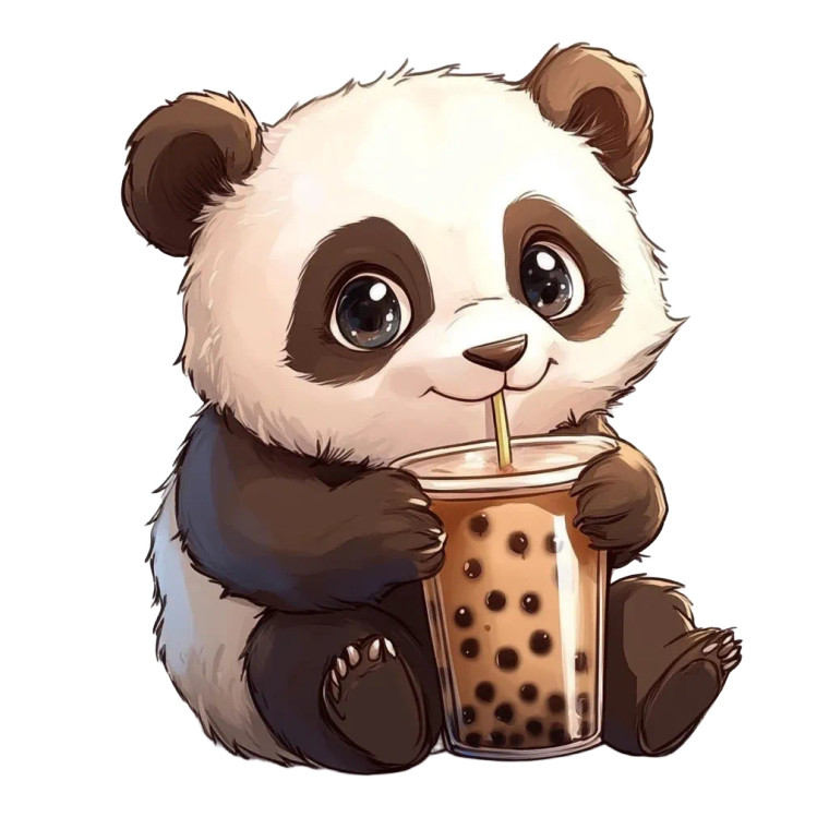 Cute Panda Drinking Boba Vinyl Car Decal Sticker – Waterproof & UV-Resistant 4.0"