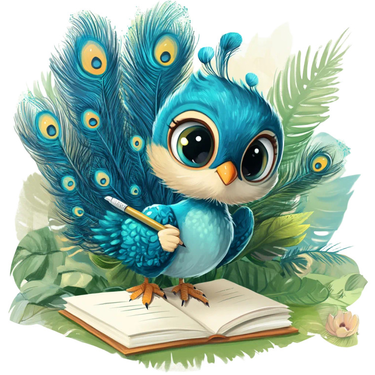 Cute Peacock Writing Vinyl Car Decal Sticker – Waterproof & UV-Resistant 4.0"