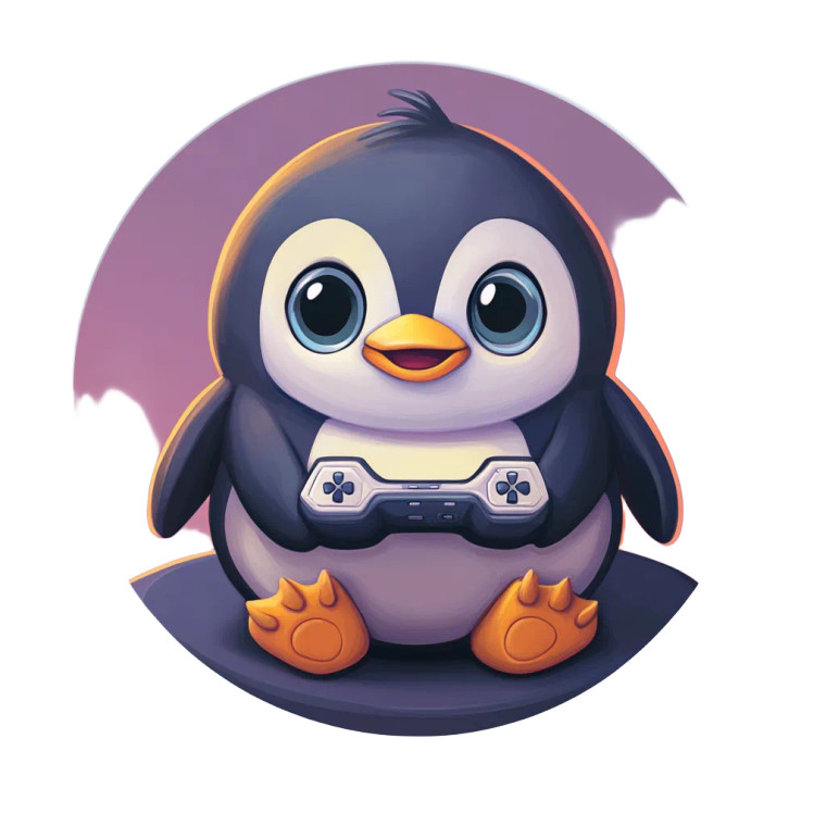 Cute Penguin Gaming Sticker Vinyl Car Decal Sticker – Waterproof & UV-Resistant 4.0"