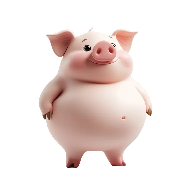 Cute Pig Belly Grab Vinyl Car Decal Sticker – Waterproof & UV-Resistant 4.0"