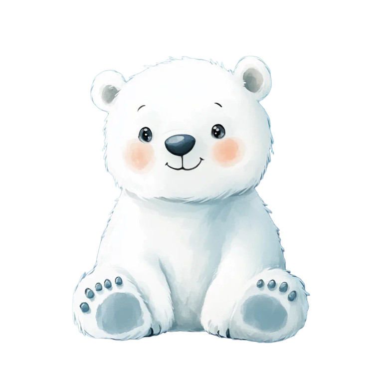 Cute Polar Bear Water Painting Vinyl Car Decal Sticker – Waterproof & UV-Resistant 4.0"