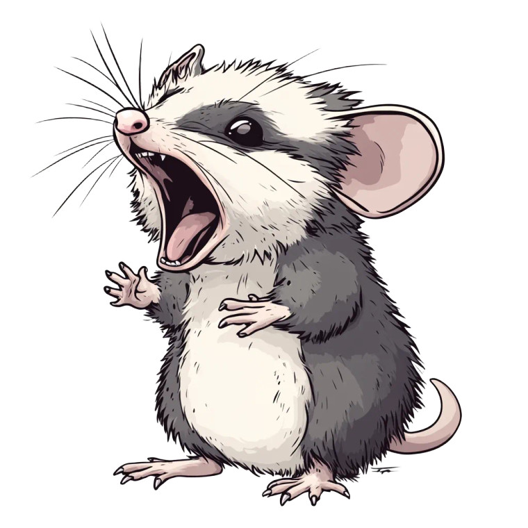 Cute Possum Screaming Left Vinyl Car Decal Sticker – Waterproof & UV-Resistant 4.0"