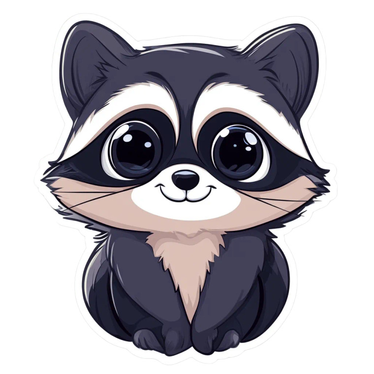 Cute Raccoon Big Eyes Vinyl Car Decal Sticker – Waterproof & UV-Resistant 4.0"