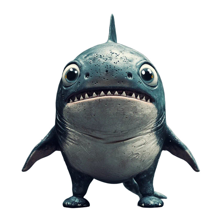 Cute Shark 4 Legs Vinyl Car Decal Sticker – Waterproof & UV-Resistant 4.0"